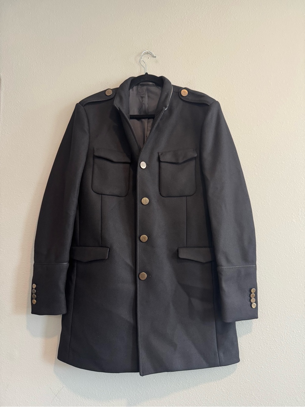 The Kooples Wool Blend Military Coat Modern Contemporary EU/48